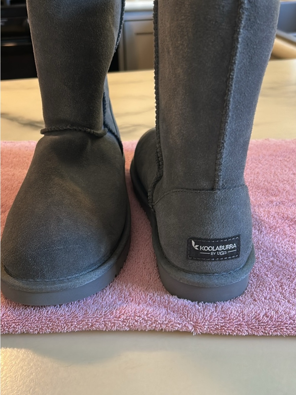 Koolaburra Tall Suede Winter Boots in Gray